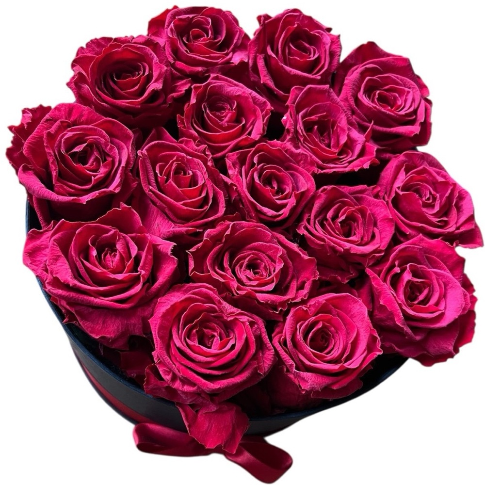 Forever roses Bouquet in box with ribbon